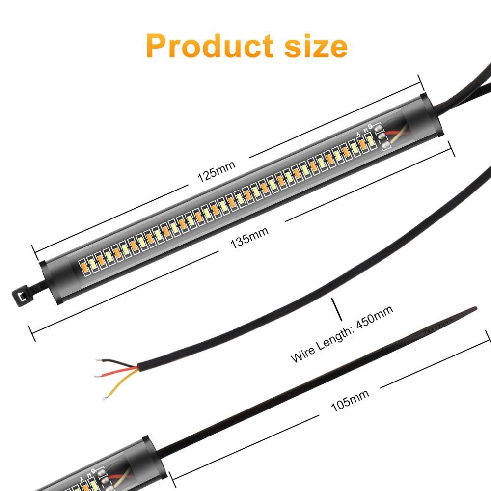 1 Pc Universal LED Sepeda Motor Lampu Sein &amp; DRL Amber Putih Moto Flasher Cincin Garpu Strip Lampu Berkedip Blinker 12V