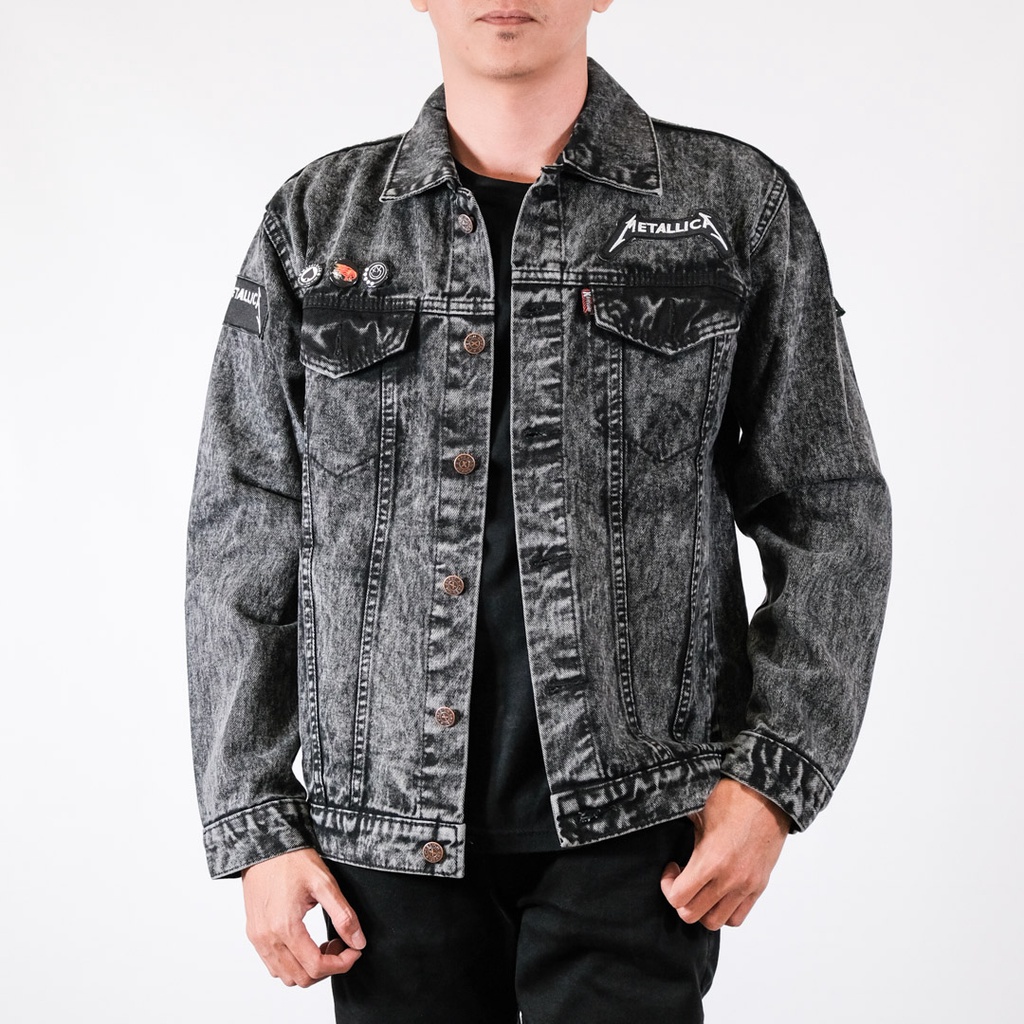 Jaket Jeans Bordir Pria Best Seller / Jaket Jeans Printing Bordir Emblem