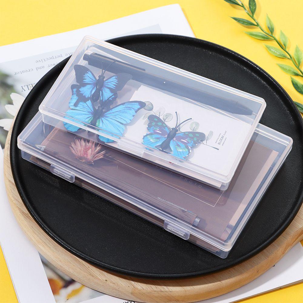 [POPULAR] Large &amp; Medium Desktop Organizer School  Supplies Pencil Box Storage Box New Transparent Office Supplies Desk Storage Box Plastic