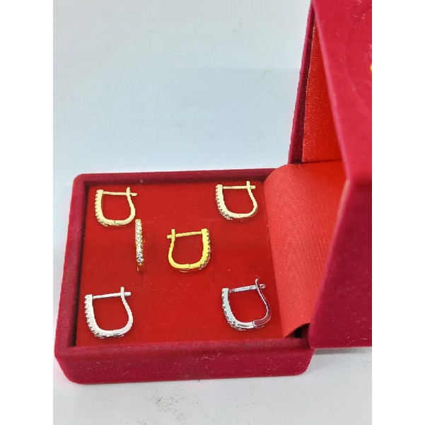 anting jepit listring mp 1 baris / anting perak asli silver 925 lapis emas/ anting fashion wanita