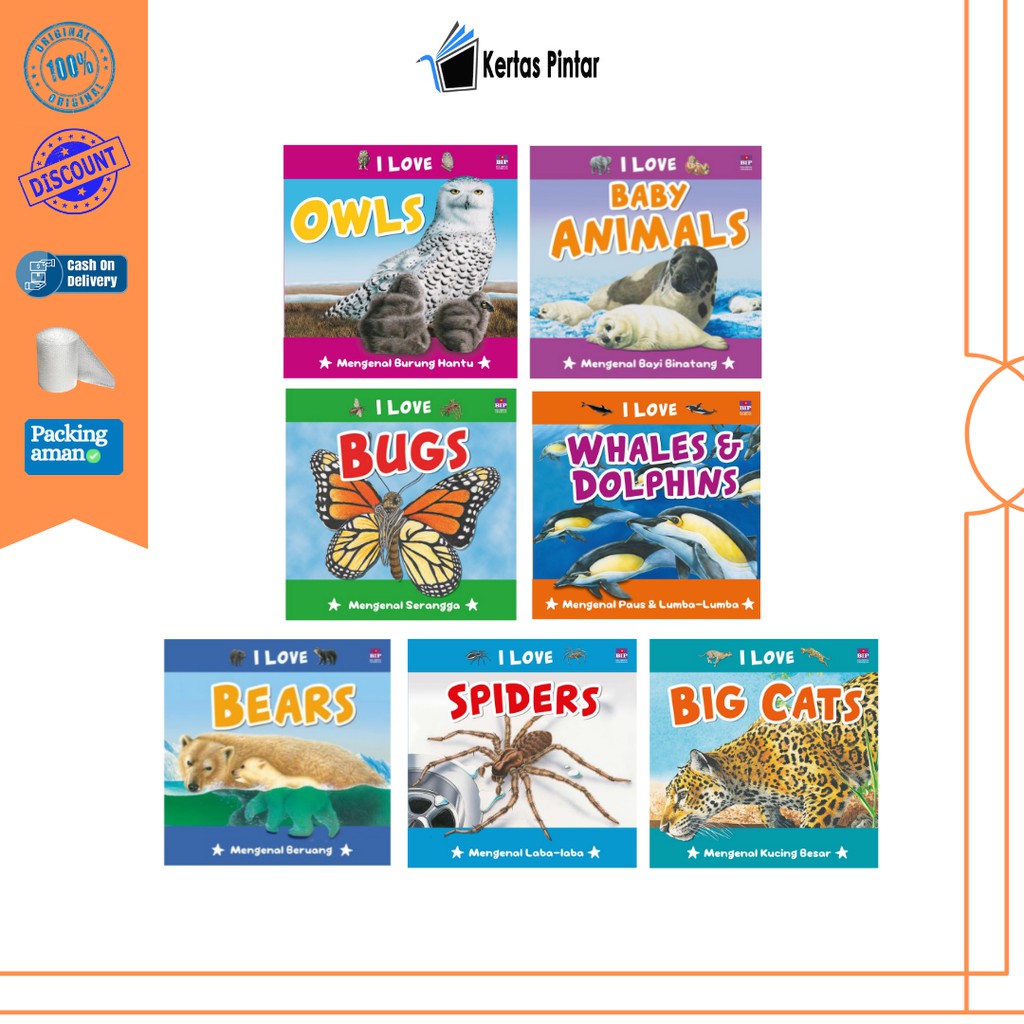 SERI I LOVE BEARS SPIDERS WHALES & DOLPHINS BUGS BABY ANIMALS DLL