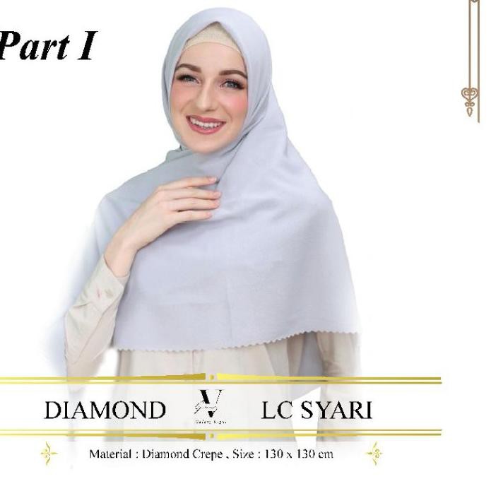 Bagus (130x130 cm) AZARA DIAMOND SYARI Lasercut Segi Empat Polos Hijab Jumbo Part I, Kl0.....