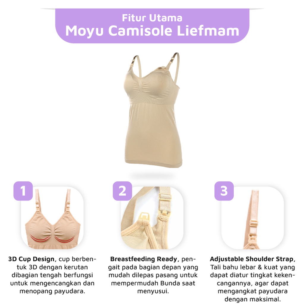 Moyu Camisole Liefmam (Zaraya) - Tanktop Menyusui / Nursing Camisole Pengencang