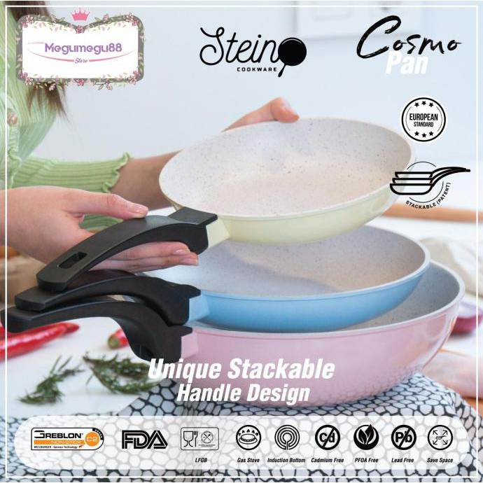 Pasti Ready Steincookware Cosmo Pan/Stackable Floating Pan/Frypan/Wokpan/Greblon