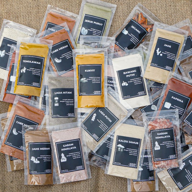 

ALL VARIANT ZIPLOCK REMPAH BUBUK BUMBU DAPUR PREMIUM TERLENGKAP BAWANG PUTIH BUBUK KUNYIT LADA P9UTIH