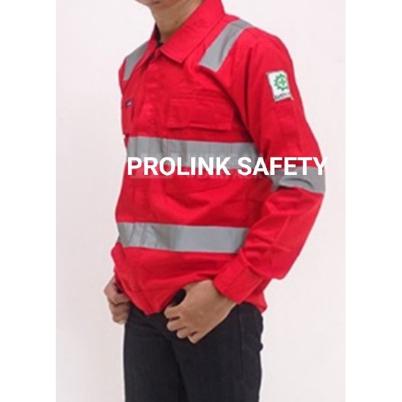 SERAGAM SAFETY MERAH SCOTLIGT LEBAR 5CM DOBLE PUNDAK