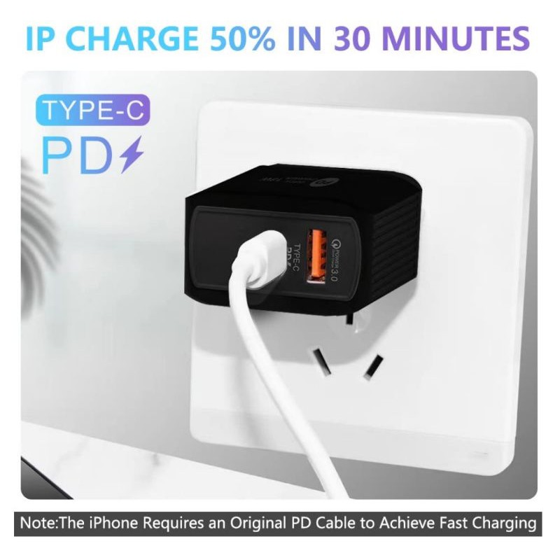 Joyseus T1PD Charger Dual port QC 3.0 PD 18W Fast Charging