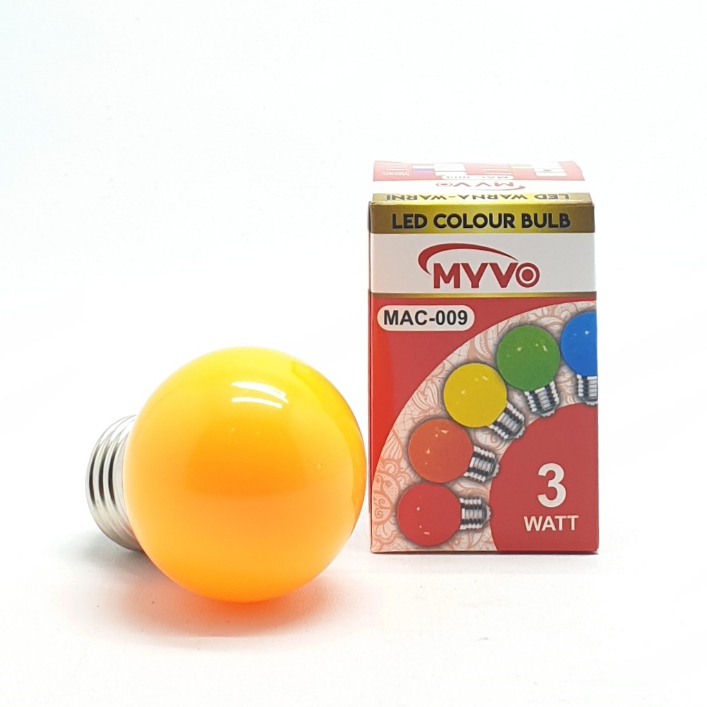 Myvo Orange Lampu Led Ping Pong 3W E27 Warna Orange / Lampu Dekorasi