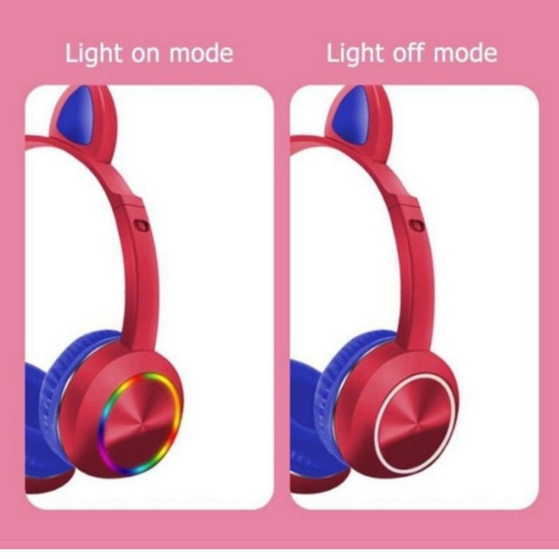 Headset Bando Bluetooth Gaming AKZ-K23 Wireless Headphone LED LIGHT