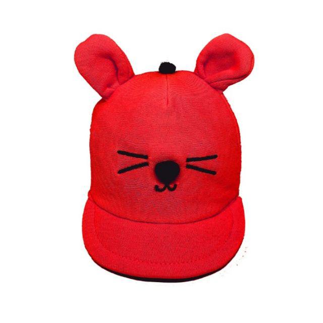 (1kg isi 25 pcs)Topi Bayi korea Karakter Kucing / COD-merah