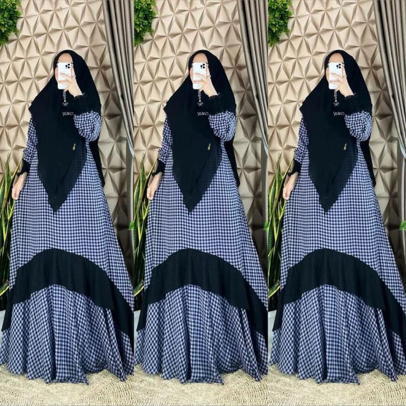 ANGGUN SET Syari by Avrilia Hijab - Original Syar'i Anggun Set Gamis with Khimar