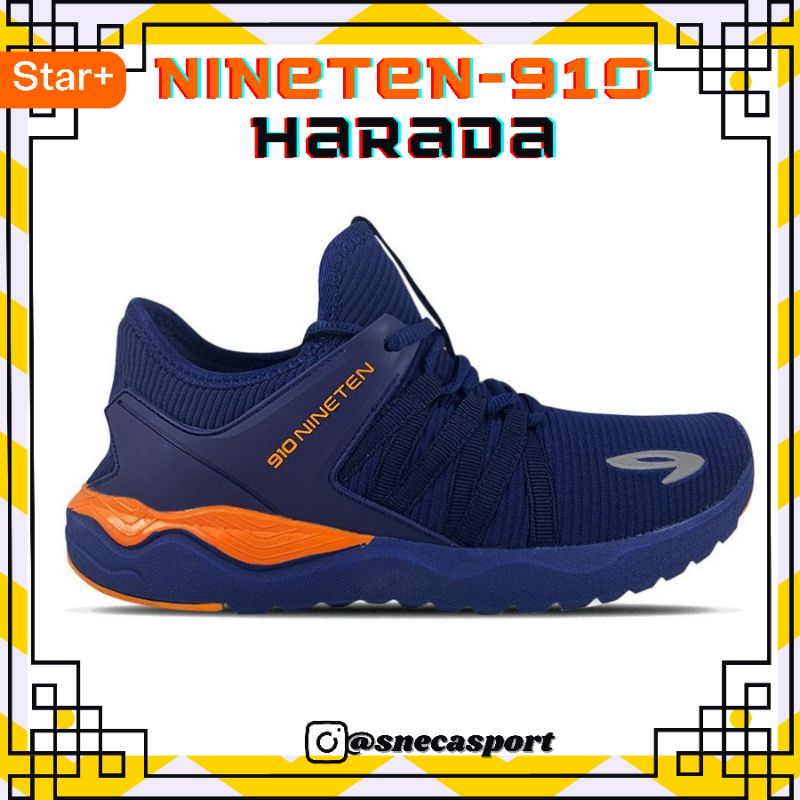 910 Nineten Harada 1.5 Sepatu Running - Biru/Orange
