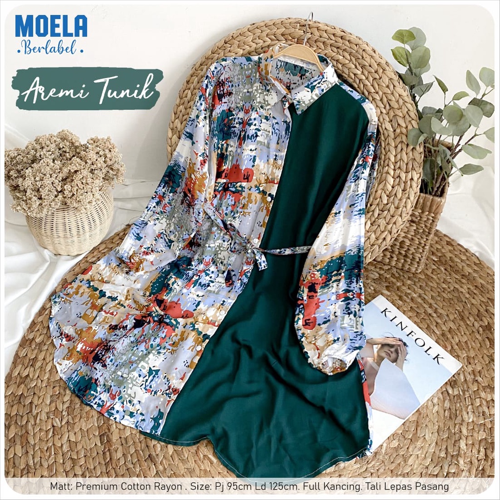 TILIO tunik ld 125cm fashion  by ORI MOELA premium cotton rayon atasan DIJA dewasa Kuliah