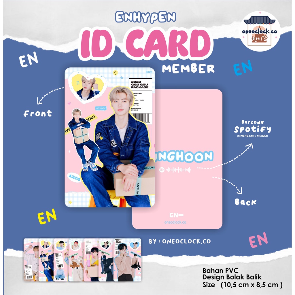 ID CARD PVC Enhypen ggu-ggu Package Niki Sunghoon Jungwon Jay Jake Sunoo Heeseung Kpop
