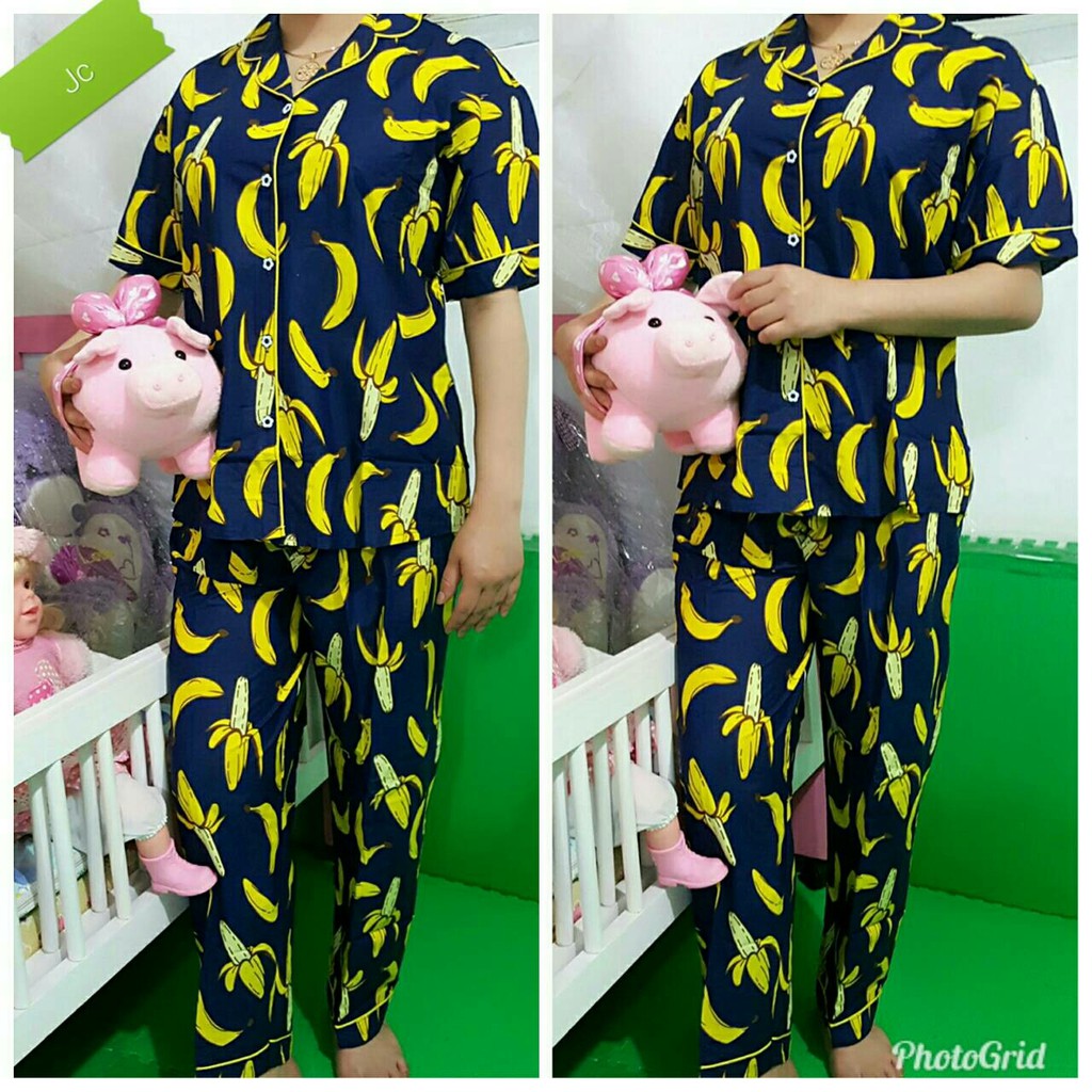TERLARIS PAJAMAS BANANA CP | PIYAMA BANANA | BAJU TIDUR BANANA