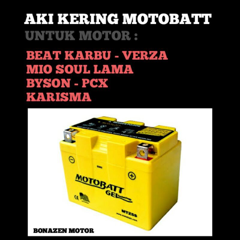 Aki Kering Motor Beat Karbu - Verza - Mio Soul - PCX - Byson - Karisma / MTZ5S Motobatt