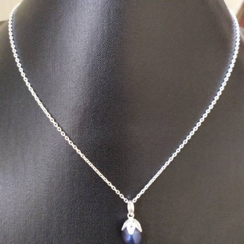 Kalung perak 925 mutiara lombok asli || kalung rantai || kalung wanita || perhiasan wanita.