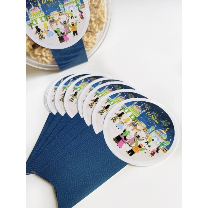 

Stiker Toples Kue Kering Label Lebaran Sleeve Box Stiker Idul Fitri Paper Stiker(25pcs)