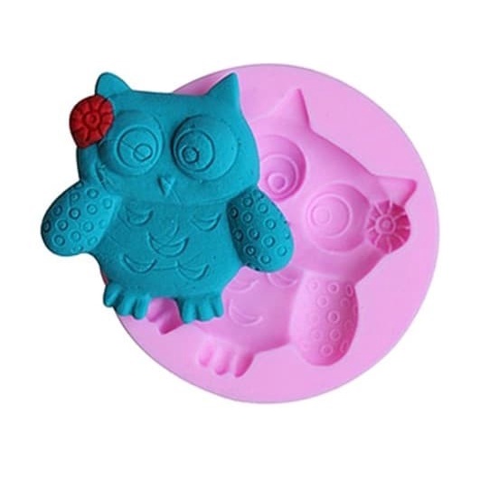 3D Silicon Mold Fondant Cake Decoration - Owl Shape #1