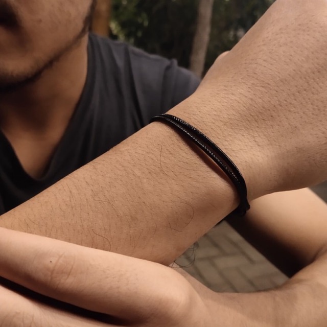 BISA COD Gelang Tali Korea Polos Hitam Gelang Pria Gelang Cowok Cewek Wanita Gelang Couple Modern Ge