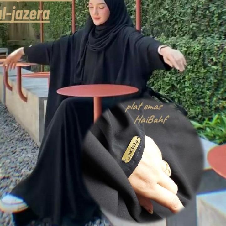 ゔ Abaya hitam kaftan simple klok lebar arab turkey dress renda dubai polos ㊮