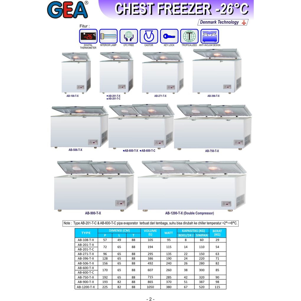 GEA Chest Freezer AB-600R / AB- 600 R (500ltr)