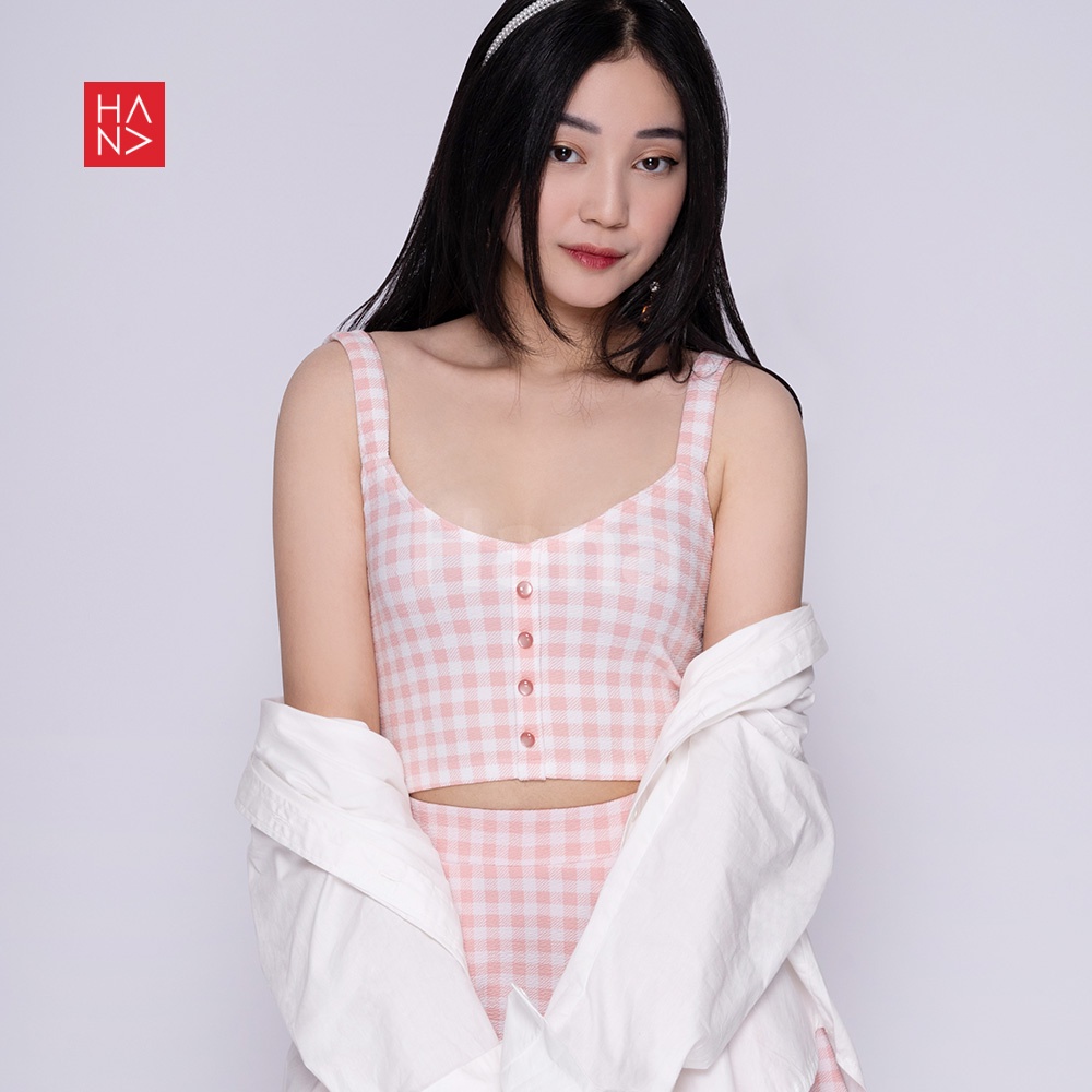 Hana Fashion - Gemini Checkered Pastel Tank Top / Korean Tank Top - TT336