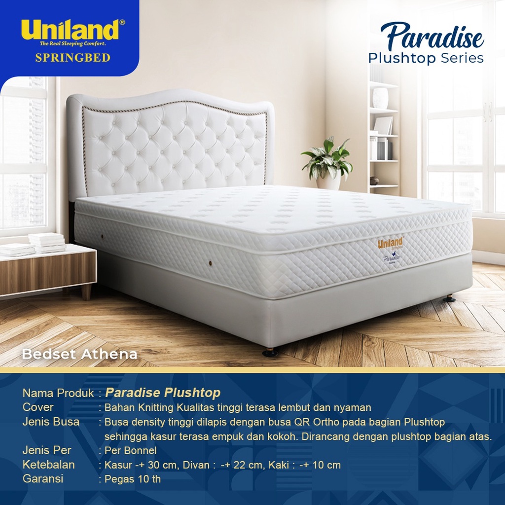 Springbed Uniland Paradise Plushtop Athena (Matrass & Fullset)