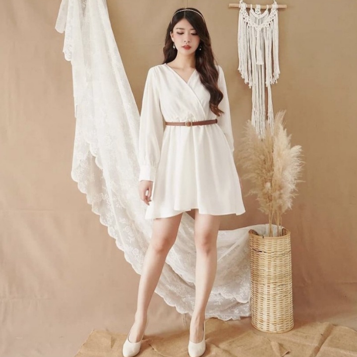 [GLFK] Dress Varla / Mini Dress Korea / Dress Korea / Dress Polos Casual / Pakaian Wanita Terbaru