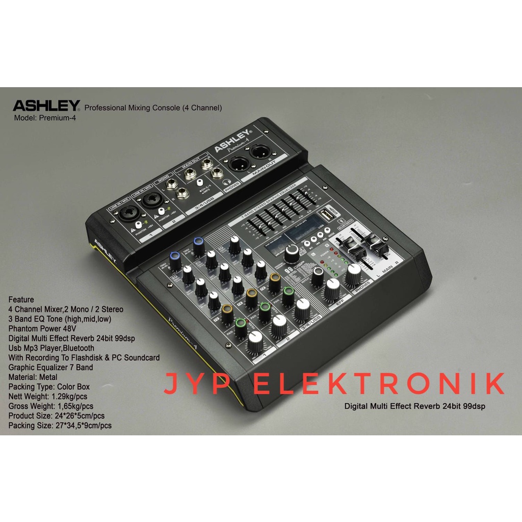 MIXER AUDIO ASHLEY PREMIUM 4 / ASHLEY PREMIUM4 (4CH,USB,BT)ORIGINAL RECORD