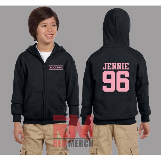 Jaket hoodi zipper Anak Blackpink Jennie 96 - Red Merch