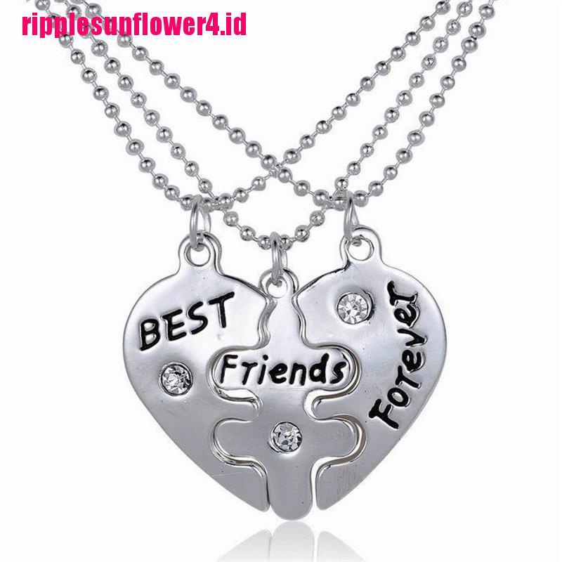 Kalung Rantai Dengan Liontin Hati Motif Tulisan Best Friends Untuk Wanita