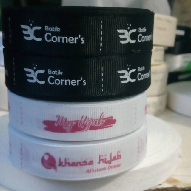 

Label pita grosgrain untuk merk baju/hijab