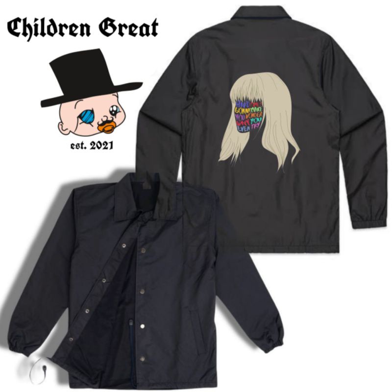 Coach jaket PARAMORE jacket BAND vintage windbreakers parasut waterproof taslan polos hitam windbrea