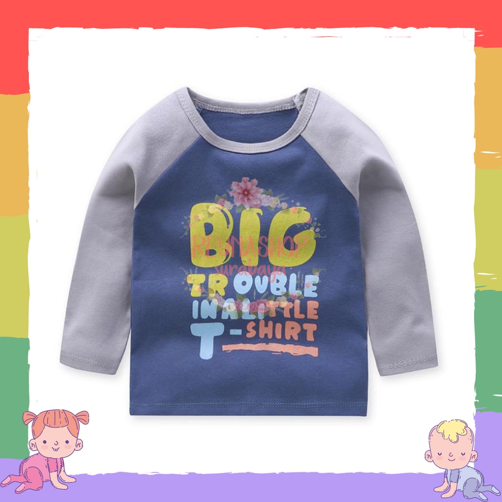 (CB) Atasan Kaos Anak Big Trouble In a Little T-Shirt