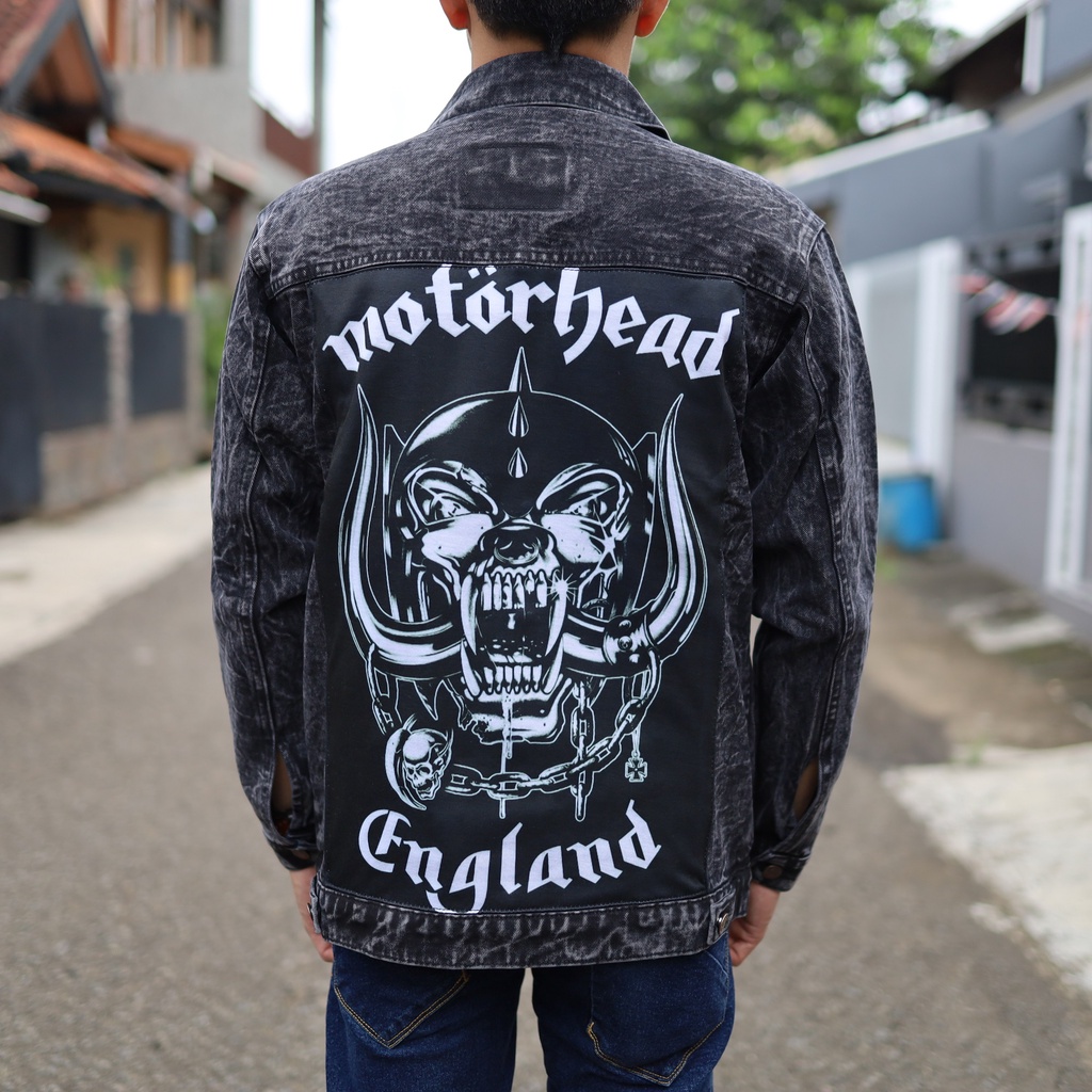 Jaket Jeans Pria Gambar Band / Jaket Denim Cowo Printing Sablon Band