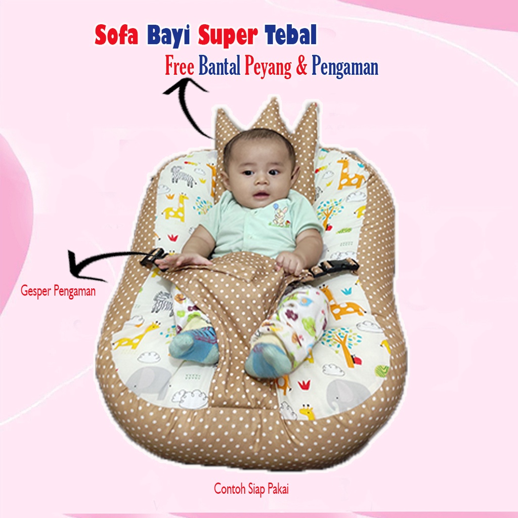 Harga sofa bayi sabuk pengaman / kasur bayi multifungsi / free bantal
Peyang