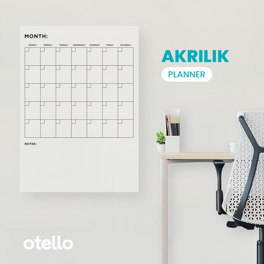 Monthly Planner Akrilik Jadwal Akrilik Bulanan Planning Schedule Kerja