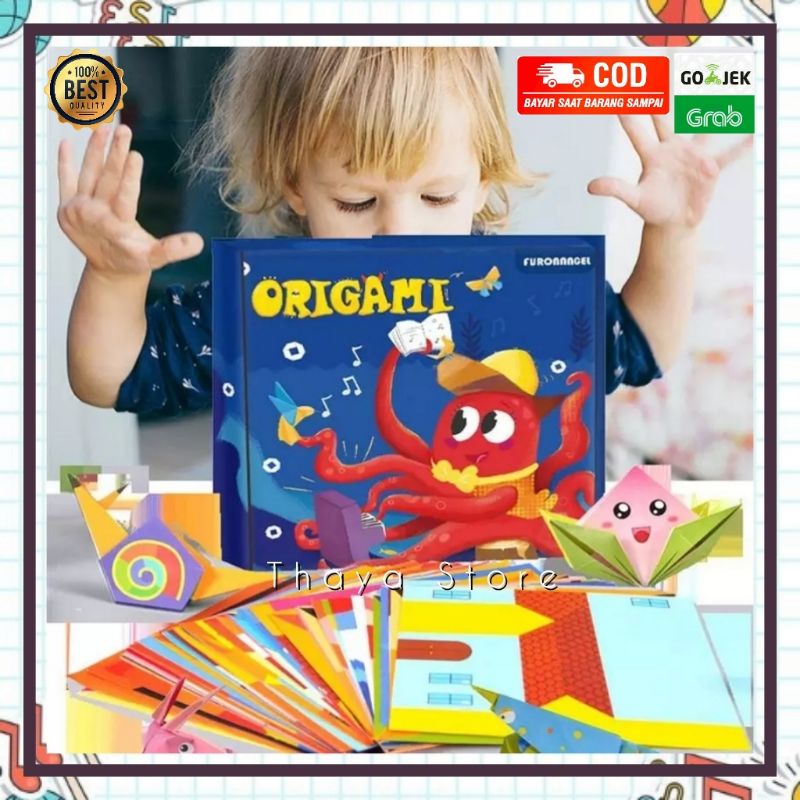 (READY) Mainan Edukasi Origami 3D Set Box / Mainan Kertas Lipat Anak / Kertas Origami Lipat Motif