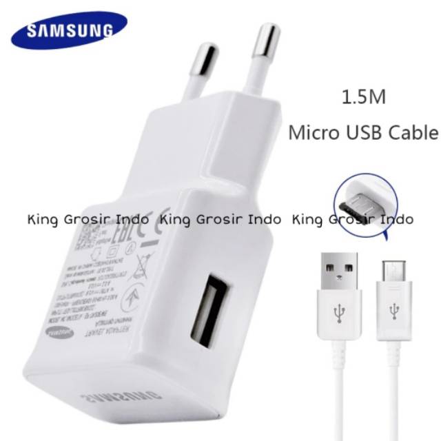 Charger Samsung Micro Usb 2A 15W Fast Charging Original 100% Type Note4 Note 4 5 S6 S6 Edge S7 Edge