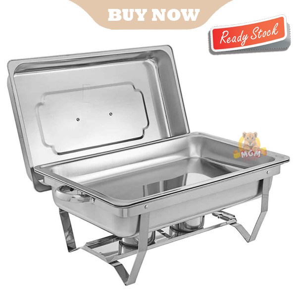 Full Size Chaffing Dish 9L Prasmanan Stainless LIPAT hemat tempat