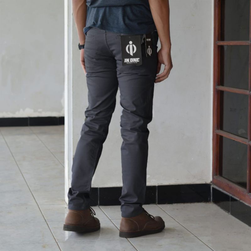 Celana Panjang Chino Abu tua / drak grey