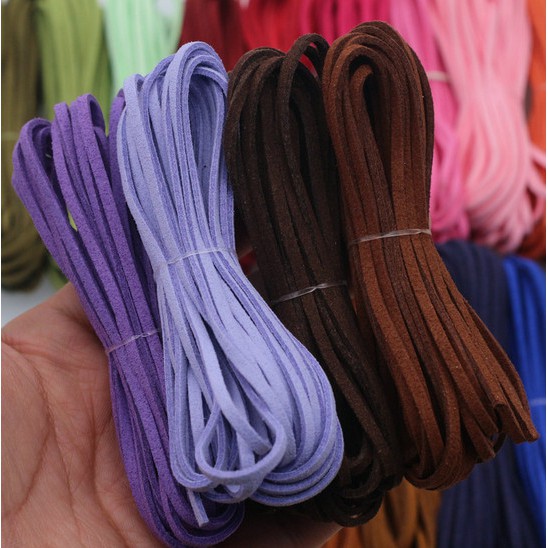 2.6mmx1.5mm 5 Yard Tali Kulit Suede Imitasi Gaya Korea Untuk Membuat Perhiasan Gelang Dan Kalung