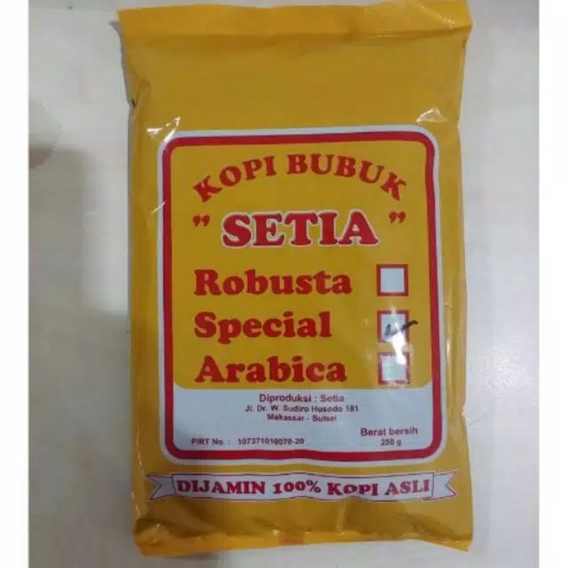 

KOPI SETIA SPECIAL MIX ARABICA & ROBUSTA 250gram