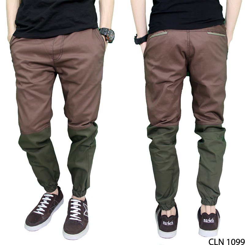 Celana Jogger Terbaru Chino Coklat Hijau – CLN 1099