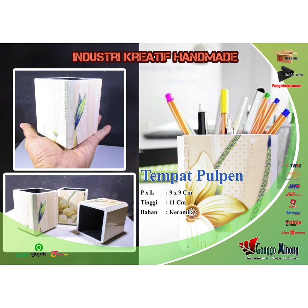 

Tempat / Wadah Pulpen dan pinsil bahan keramik HANDMADE