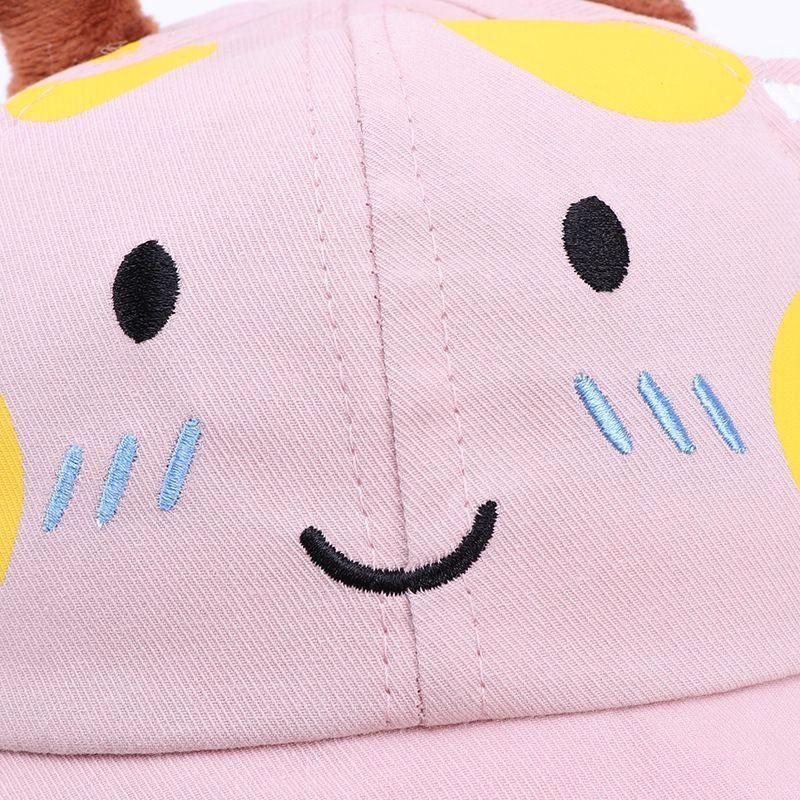 TB027 Topi bayi Bucket pantai Giraffe motif bordir lucu Import baby Hat