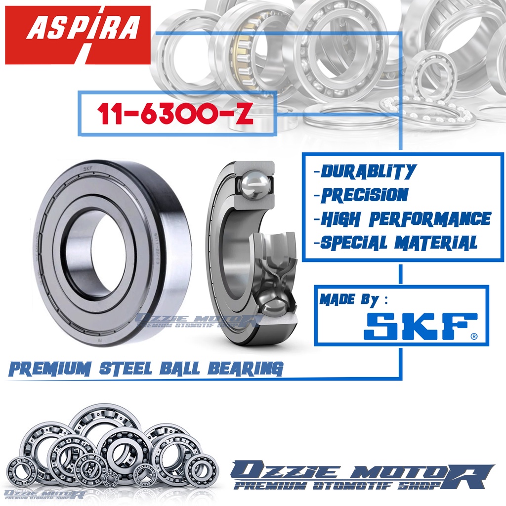 BEARING ASPIRA SKF 6300 Z (ZINC) BEARING RODA