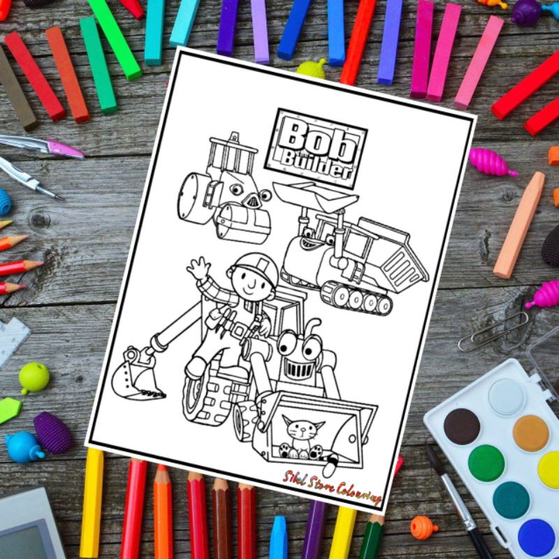 

Kertas Mewarnai Gambar Anak Tema Bob The Builder / Kertas Gambar (10 Lembar Gambar)