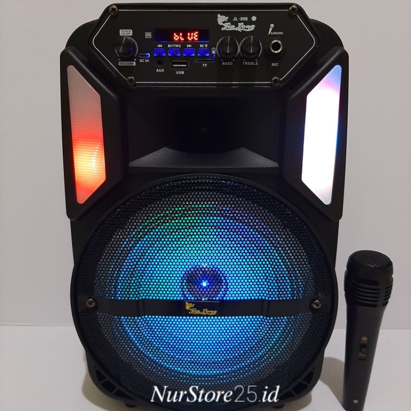 Speaker Bluetooth KARAOKE JINLONG JL-008 BONUS MIC + REMOTE/SPEAKER PORTABLE JINLONG JL-008